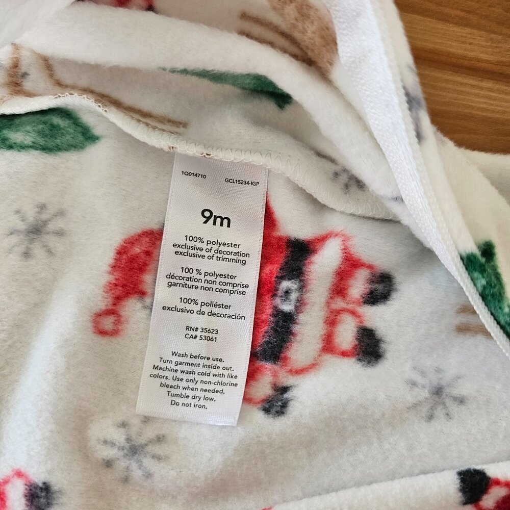 Carter's Just One You - Baby Santa Christmas Fleece Footed Pajama 9M - Picture 4 of 8